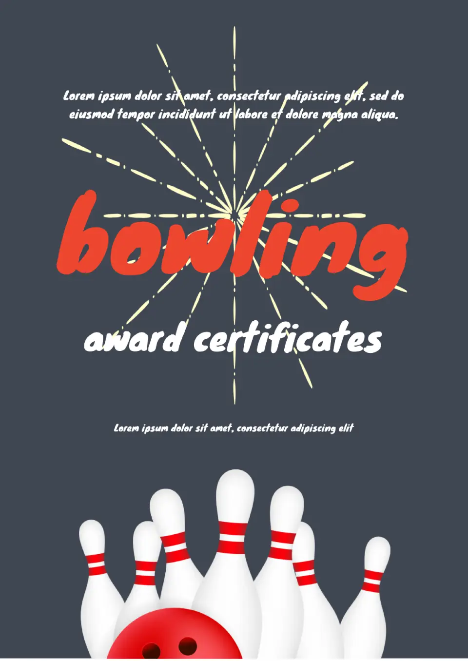 Free Bowling Award Certificate Template For Google Docs
