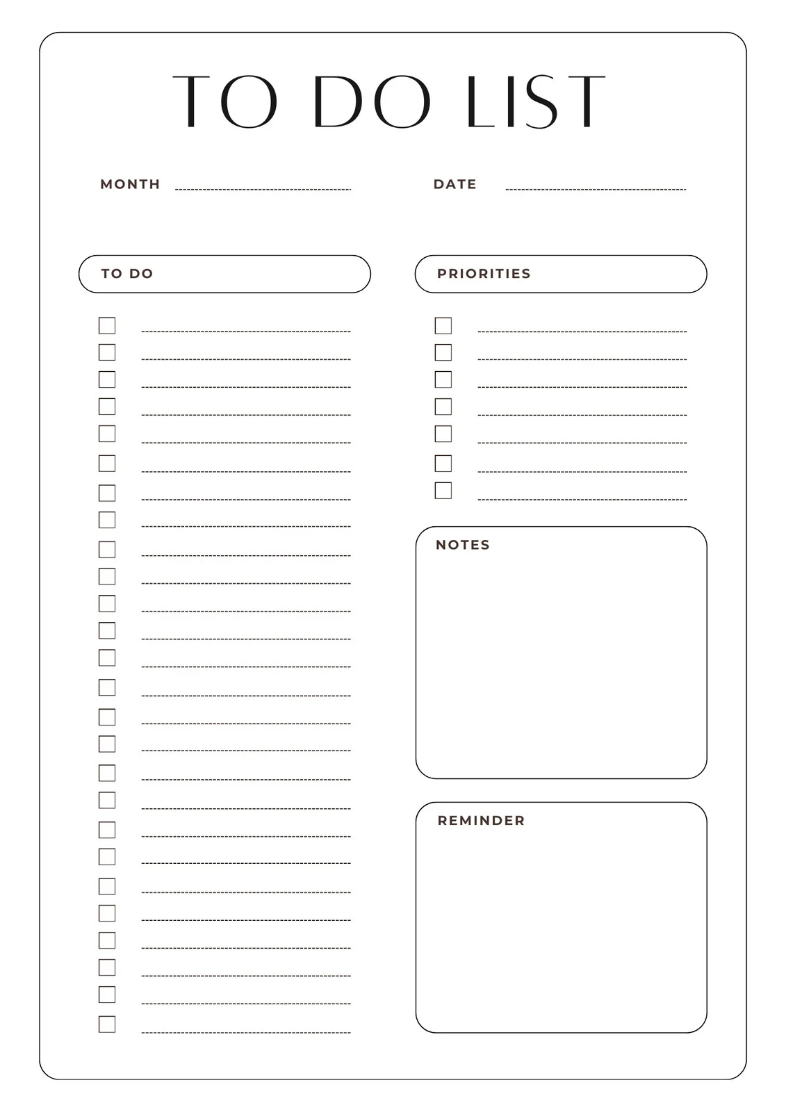 Free Printable Professional Organizer Templates