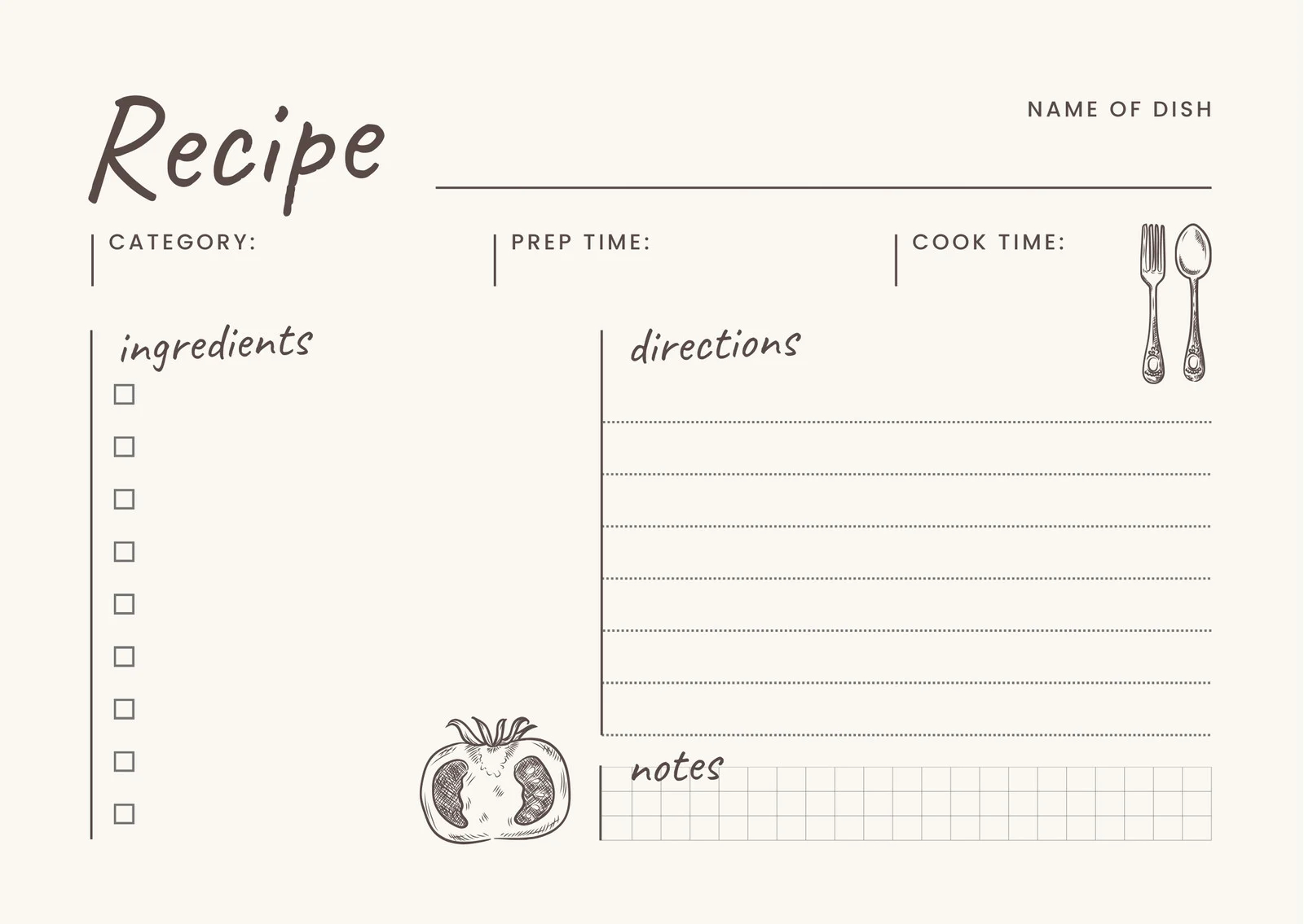 Free Printable Recipe Templates