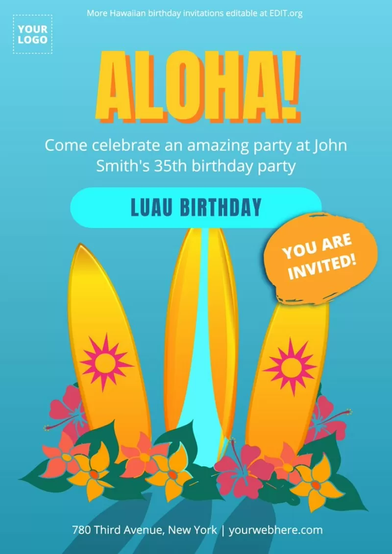 Free Hawaiian Luau Invitation Templates To Customize Online Free Hawaiian Luau Invitation Templates To Customize Online