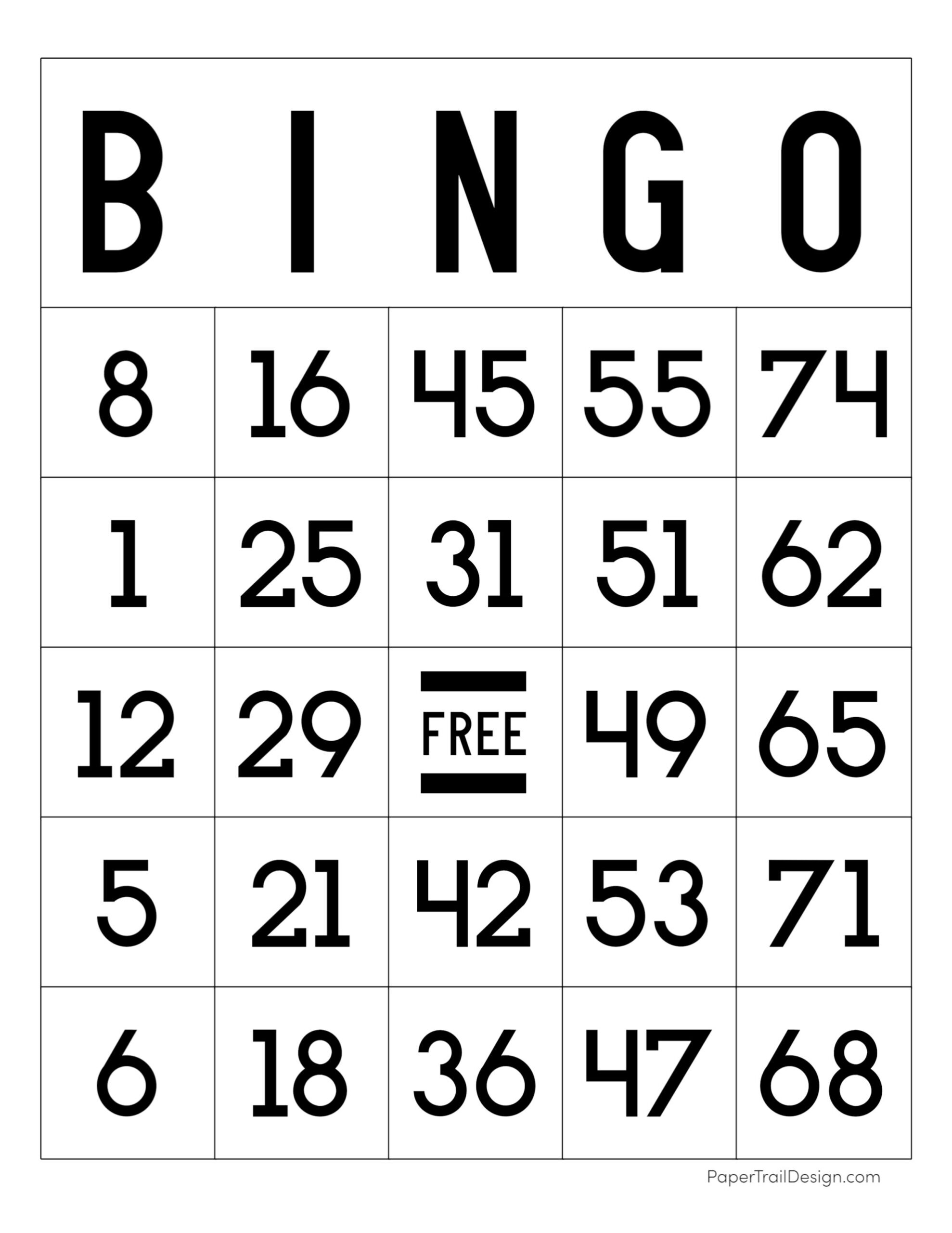 Free Printable Bingo Templates