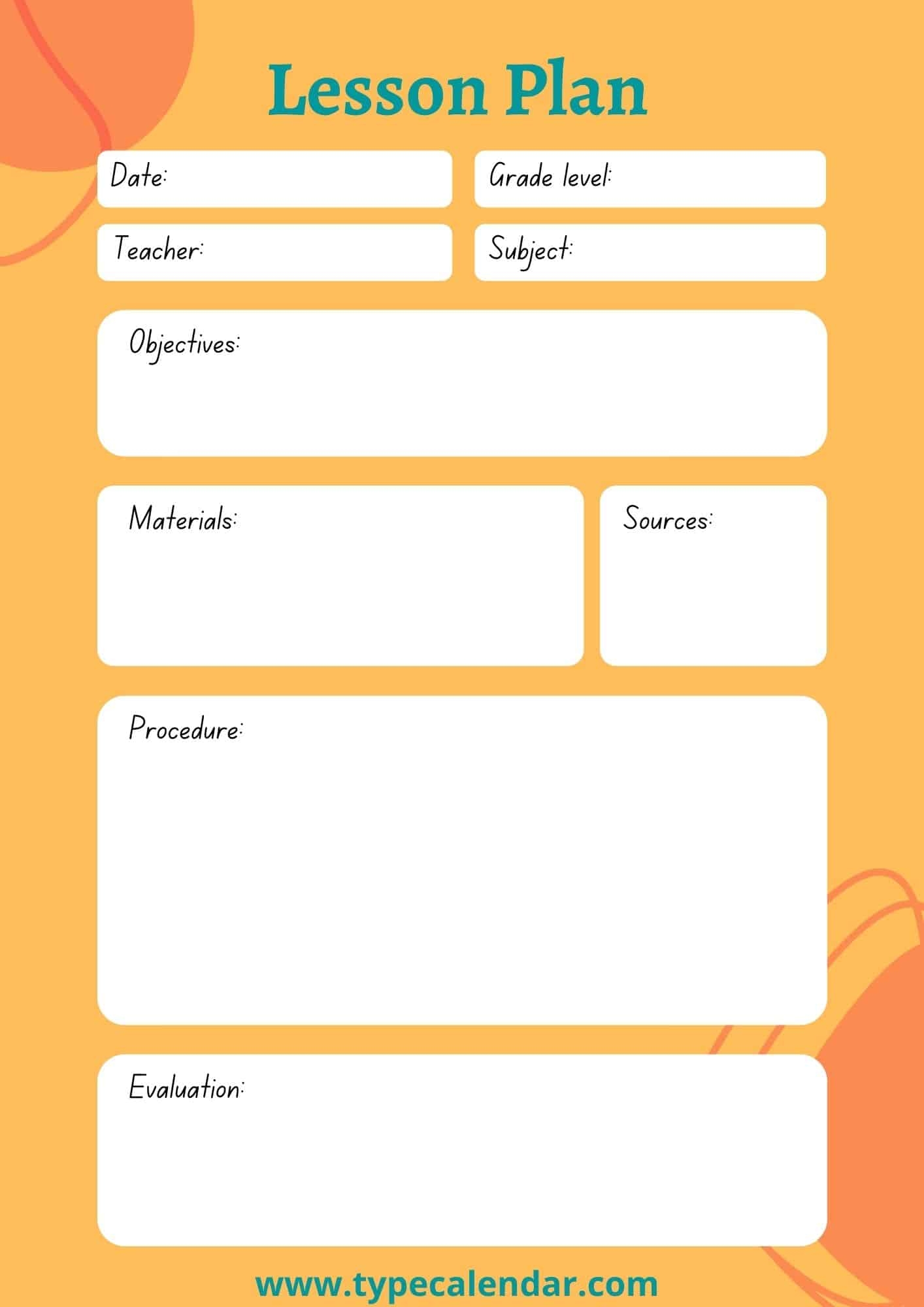 Free Printable Lesson Plan Templates Free Printable Lesson Plan Templates