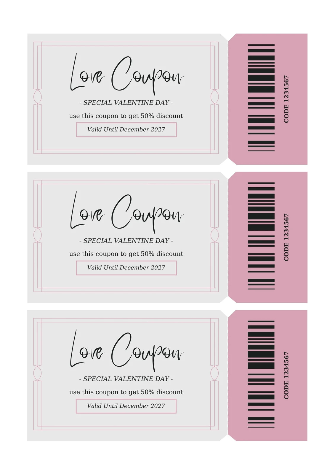 Free Printable Valentine Coupon Templates Free Printable Valentine Coupon Templates