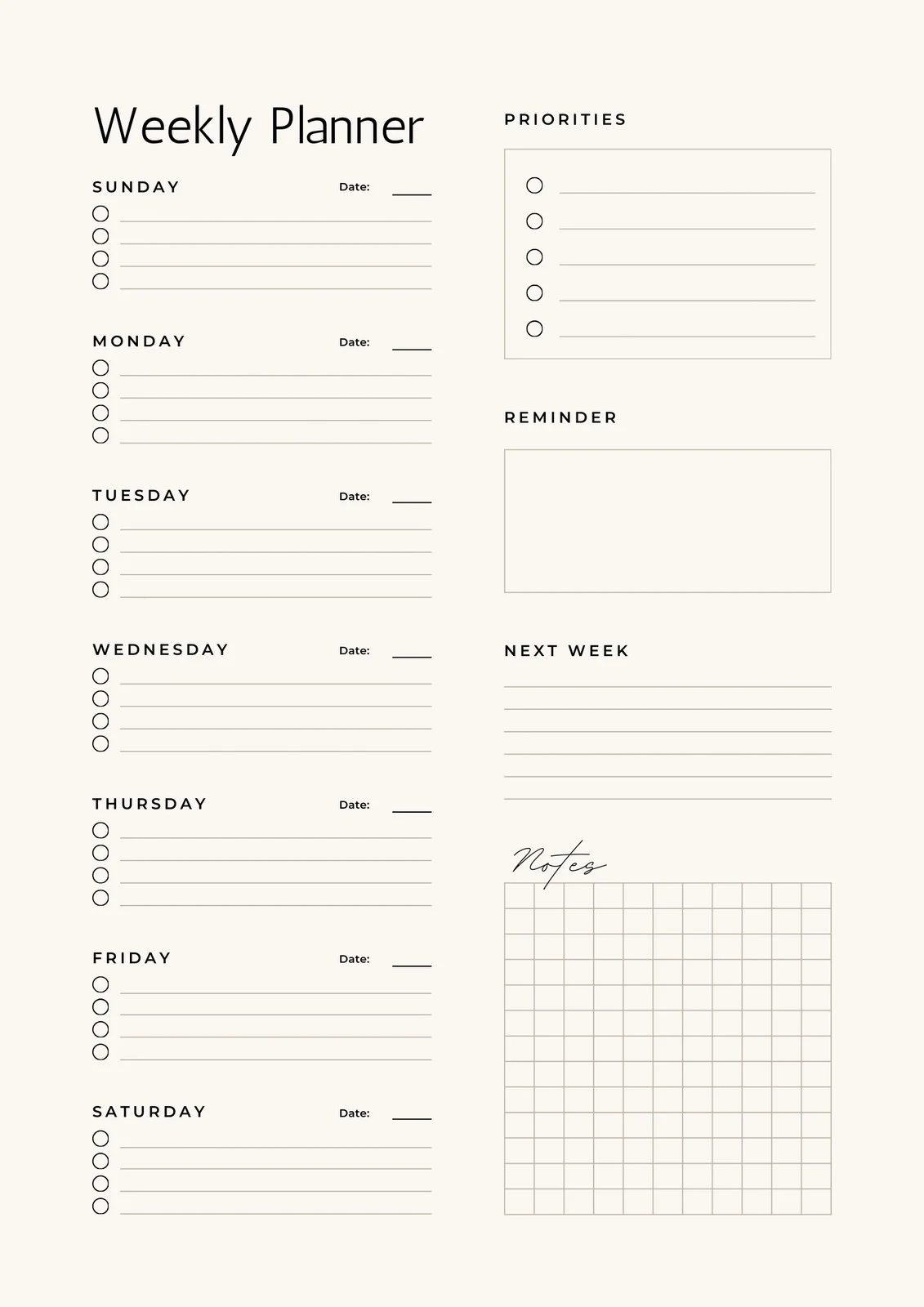 Free Printable Planner Templates To Customize Canva