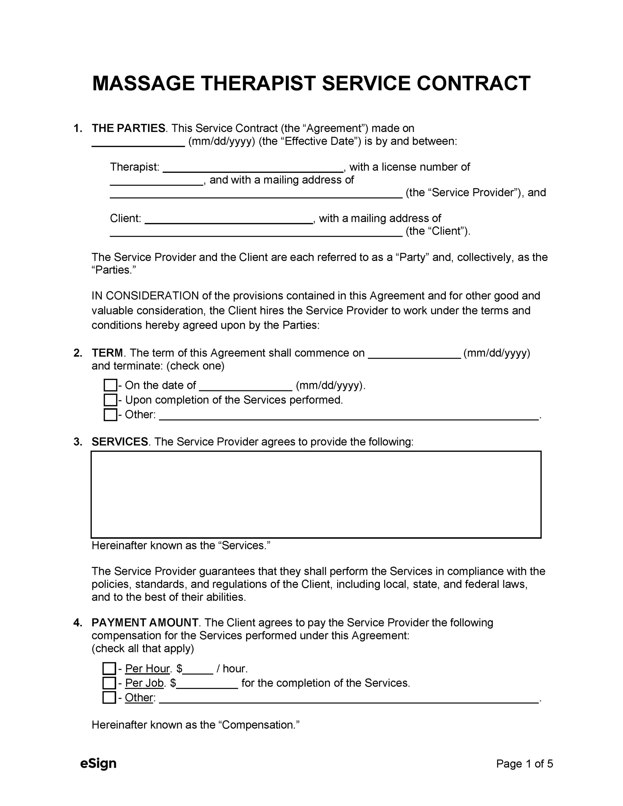 Free Printable Contractor Contract Templates