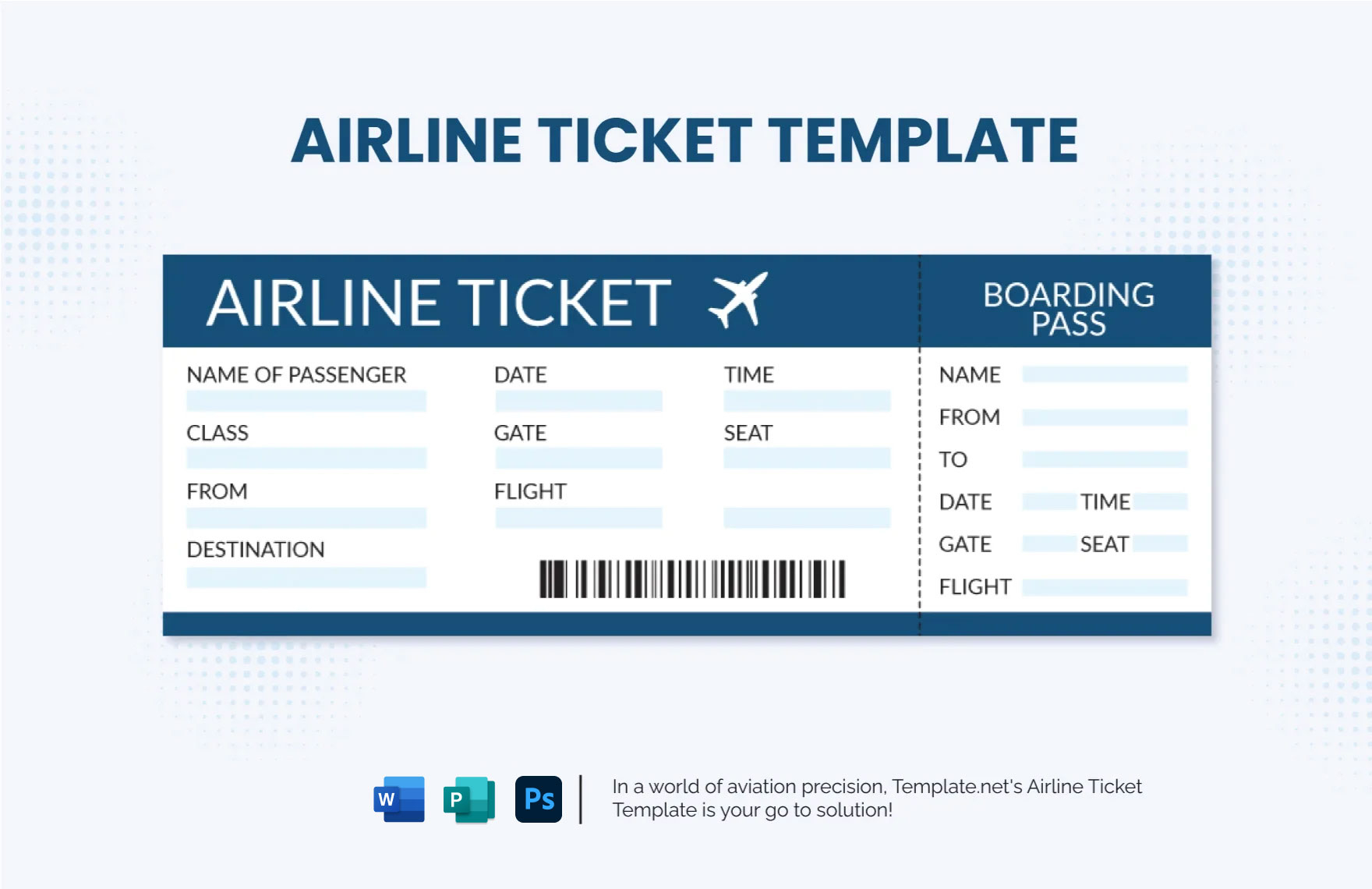 Gift Airline Ticket Template In PDF Illustrator Word Download Template 