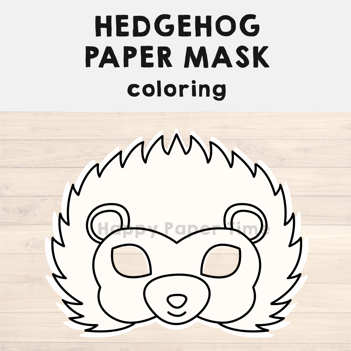 Hedgehog Paper Mask Printable Woodland Forest Animal Coloring Craft Activity Made By Teachers