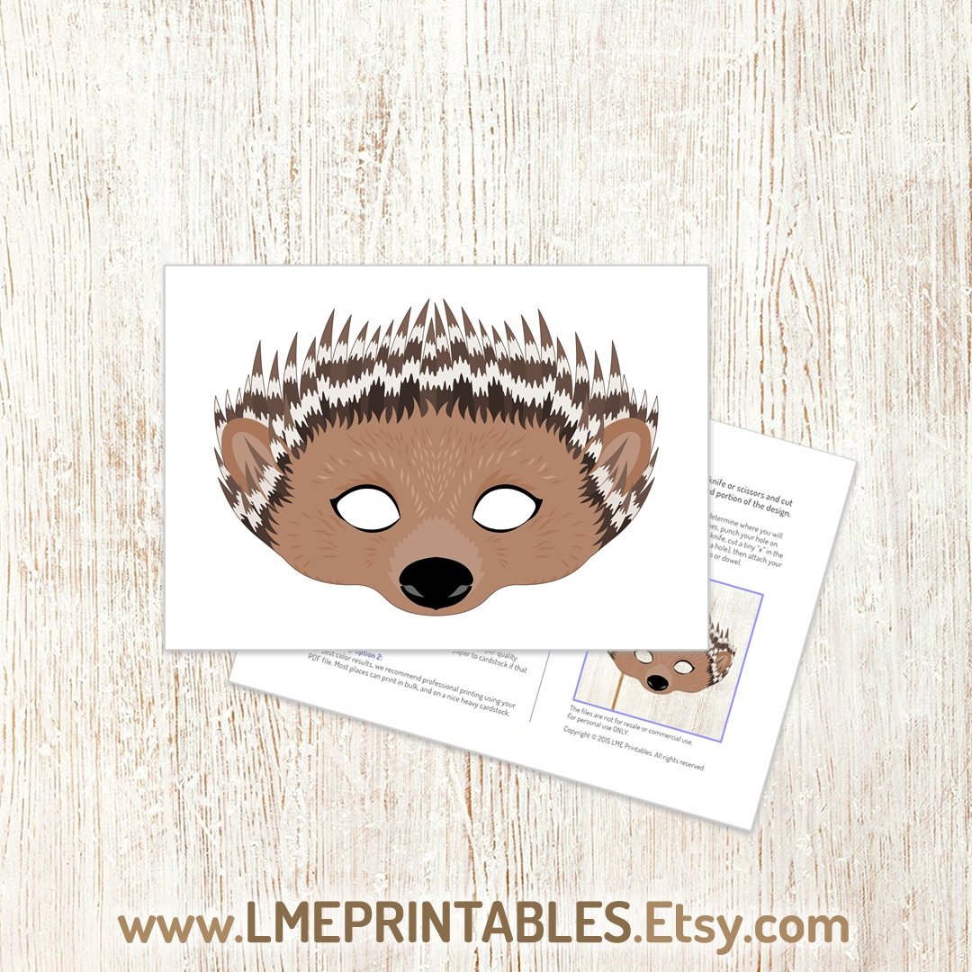 Free Printable Hedgehog Mask Templates