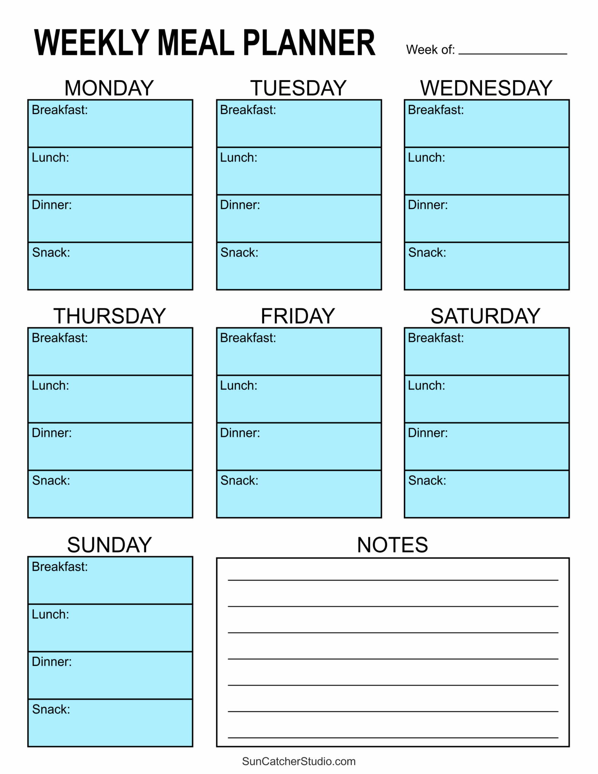 Meal Planners Printable Weekly Menu Templates PDF Free Printables Monograms Design Tools Patterns DIY Projects