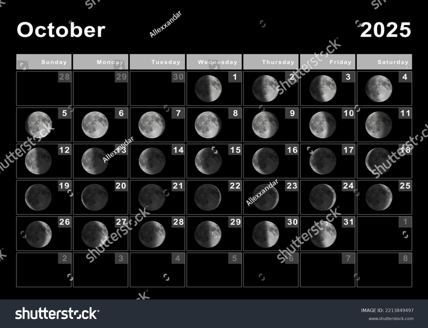 Lunar Calendar October 2025