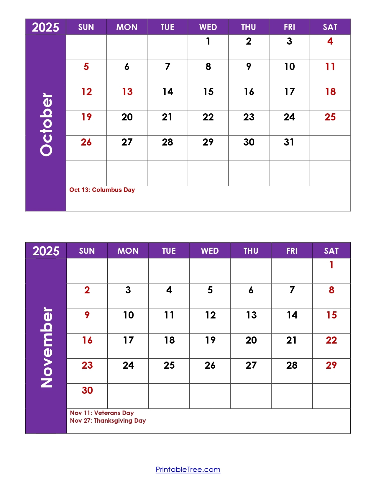 October And November 2025 Calendar Printable PDF Two Months Calendar October And November 2025 Calendar Printable PDF Two Months Calendar