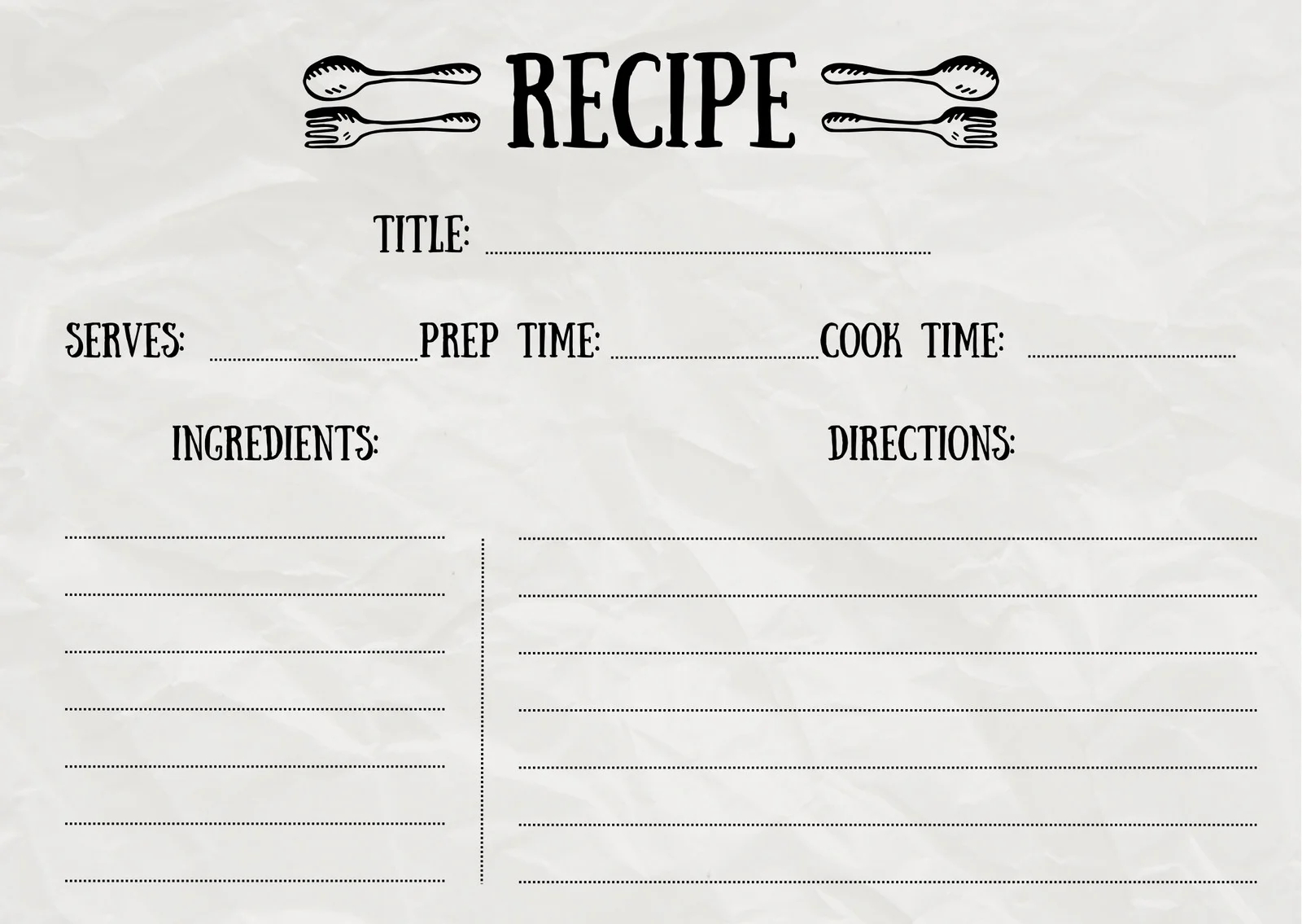 Free Printable Recipe Card Templates