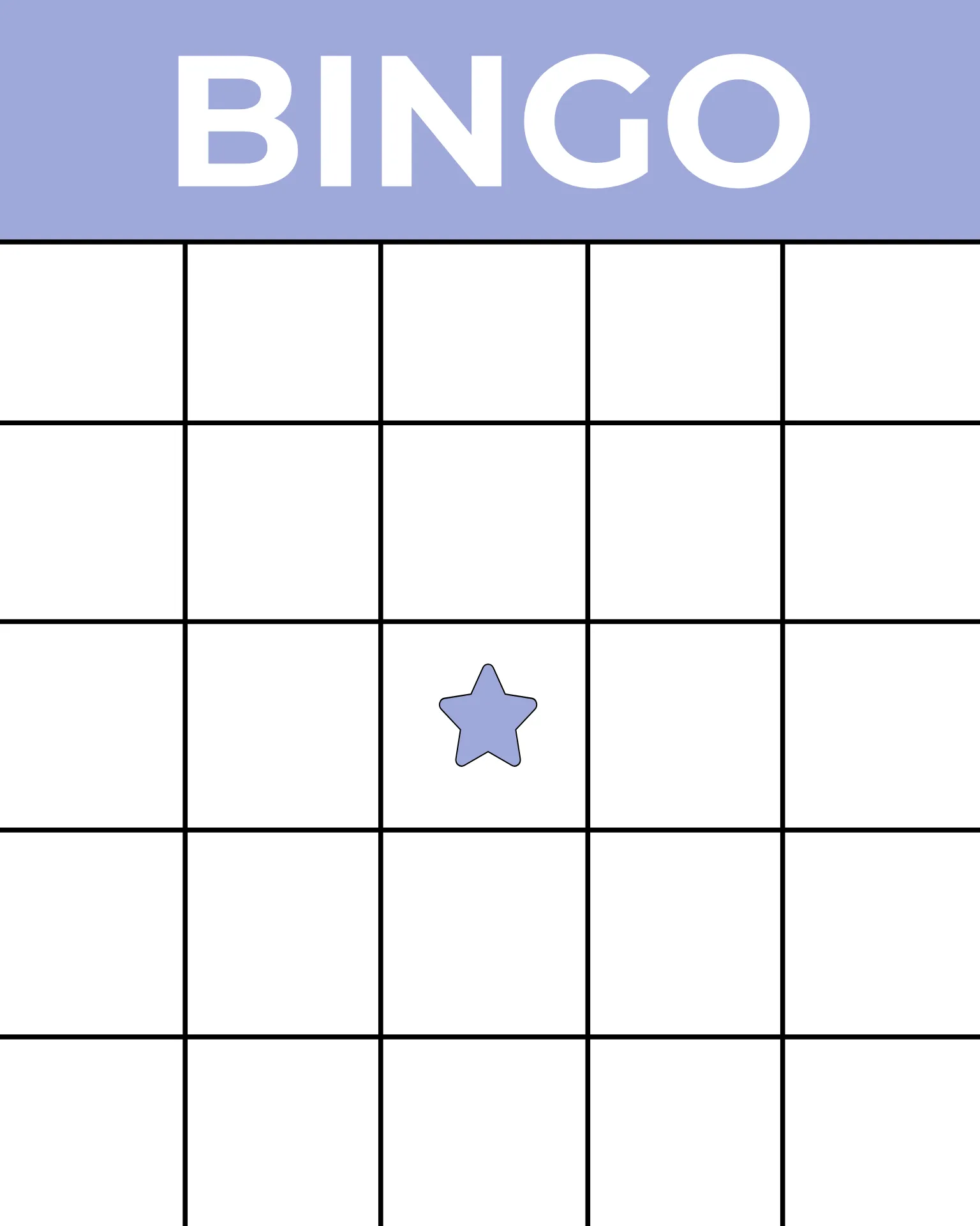 Free Printable Bingo Card Templates
