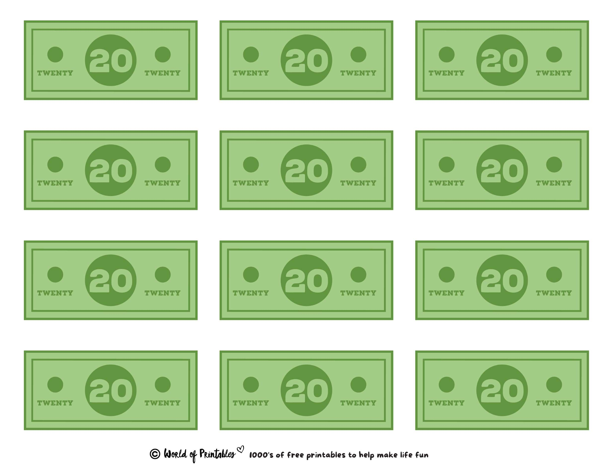 Free Printable Canadian Money Templates