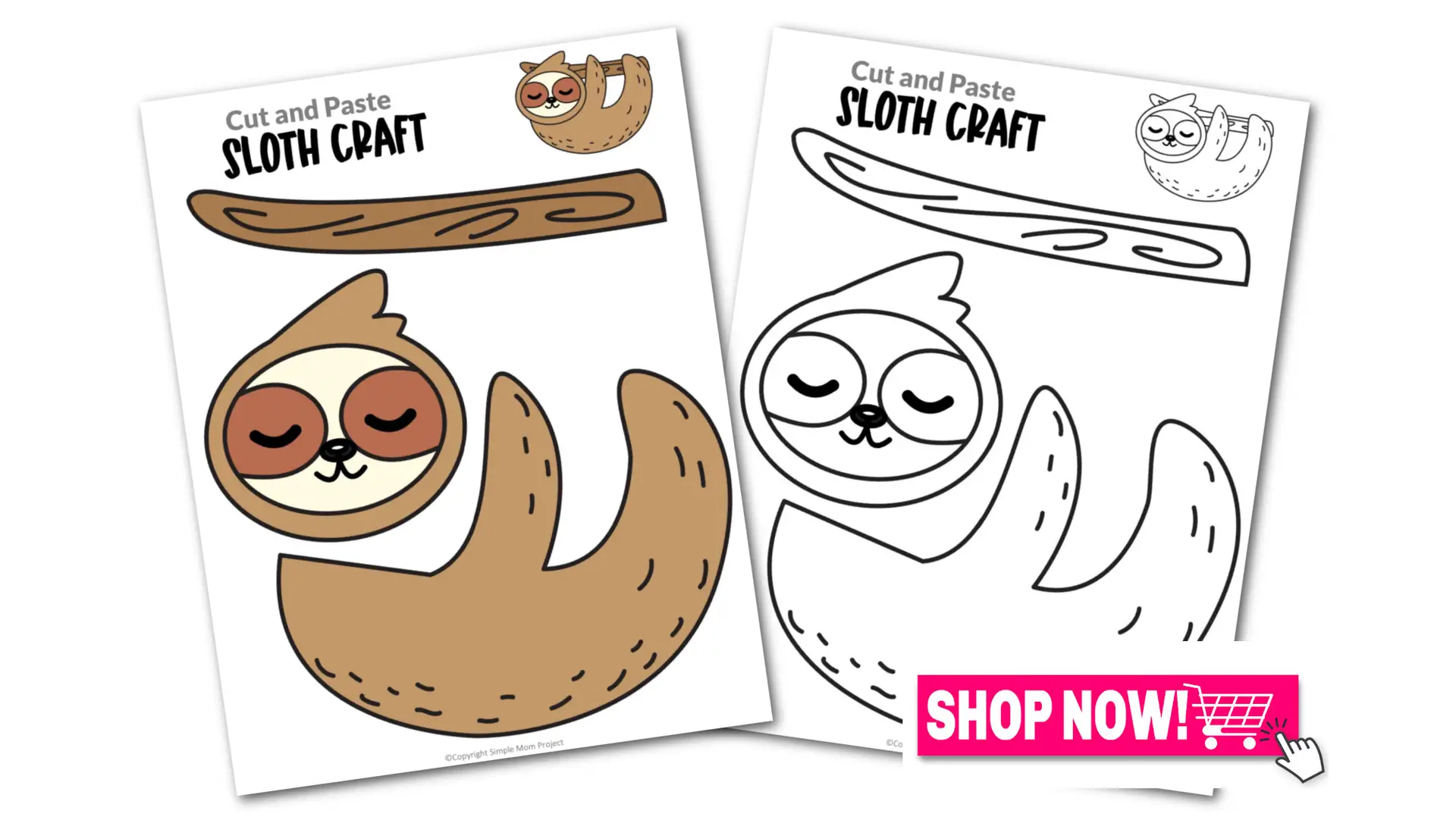 Printable Sloth Craft Template Simple Mom Project Printable Sloth Craft Template Simple Mom Project