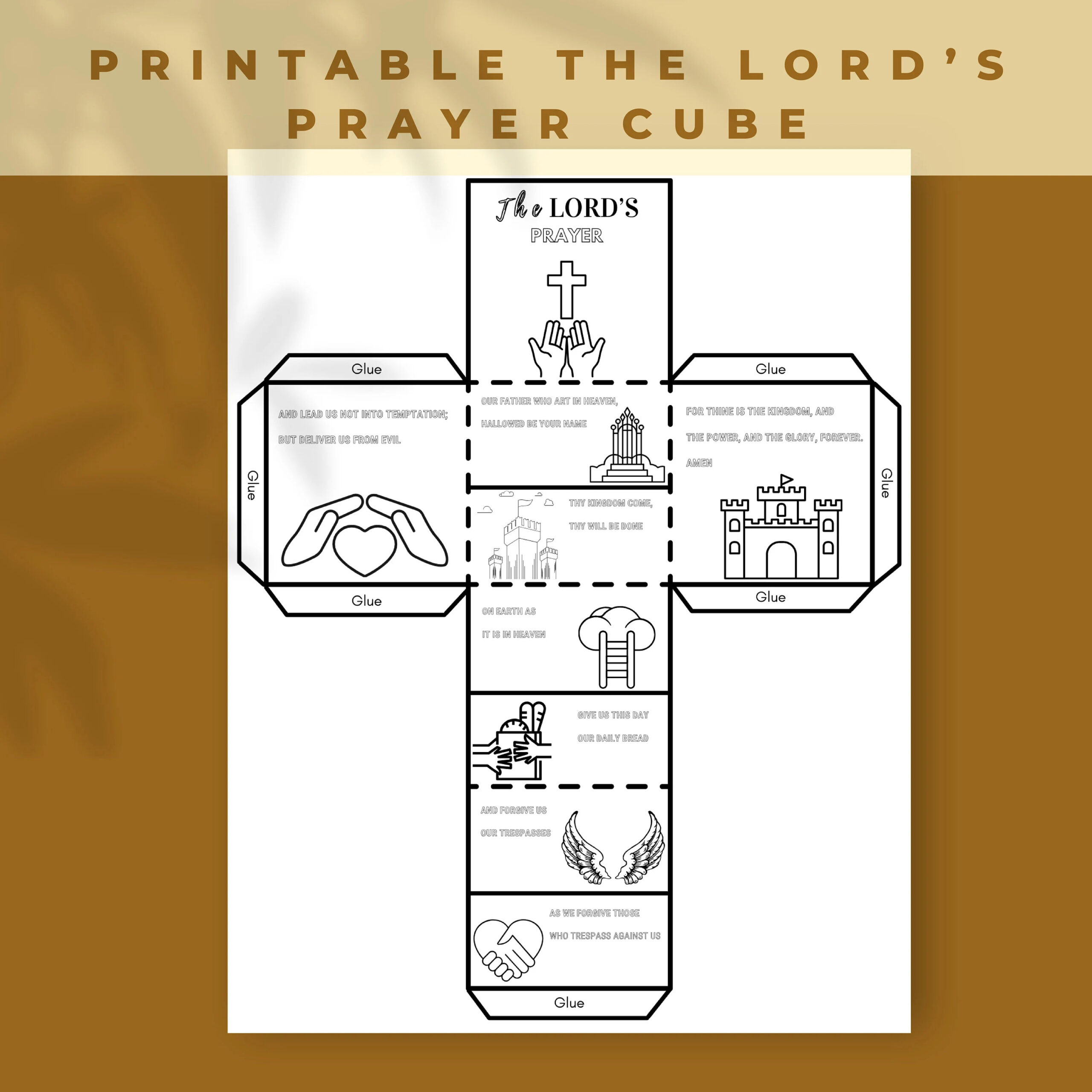 Printable The Lord s Prayer Cube bible Coloring Page Learning Sheet Bible Verse Sunday School Activity Scripture Craft Prayer Activity Etsy