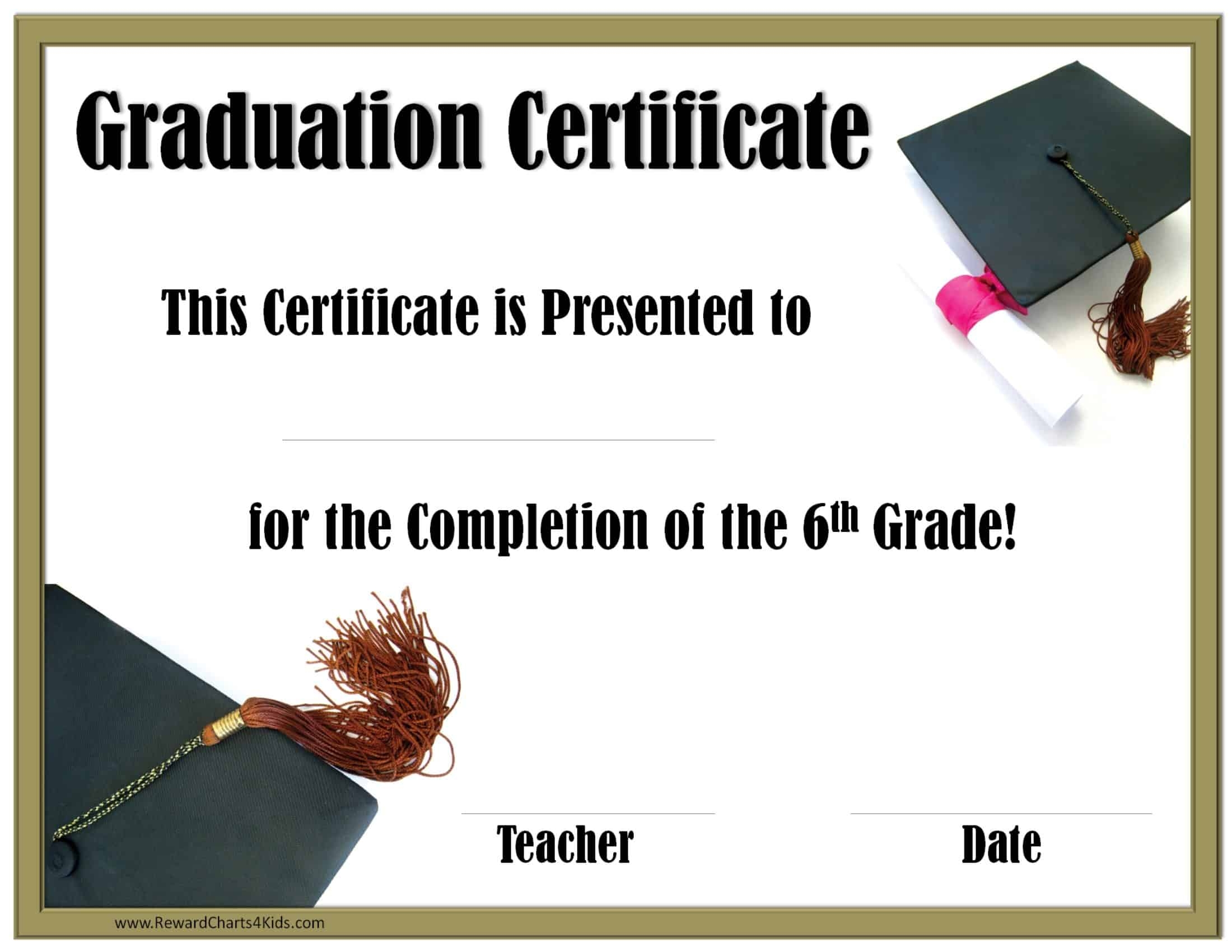 Free Printable Graduation Certificate Templates