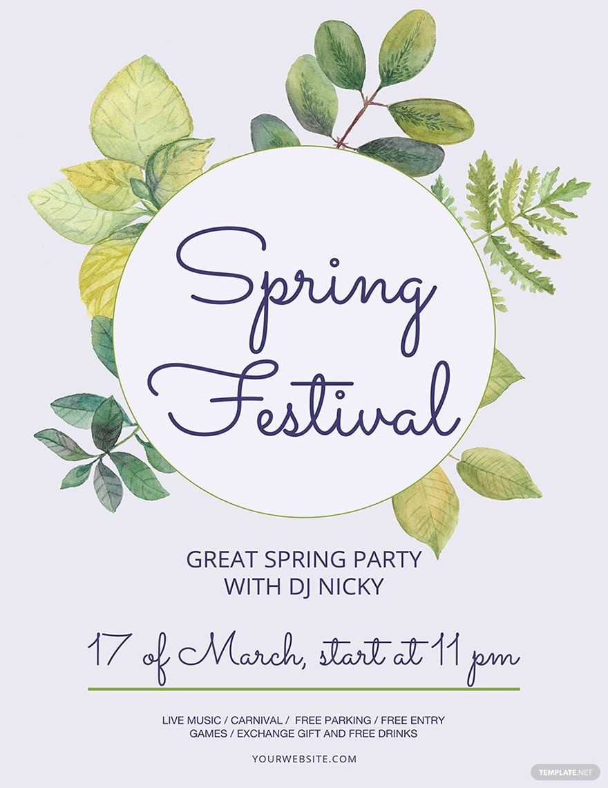 Spring Festival Flyer Template In Publisher Word Illustrator PSD InDesign Pages Download Template