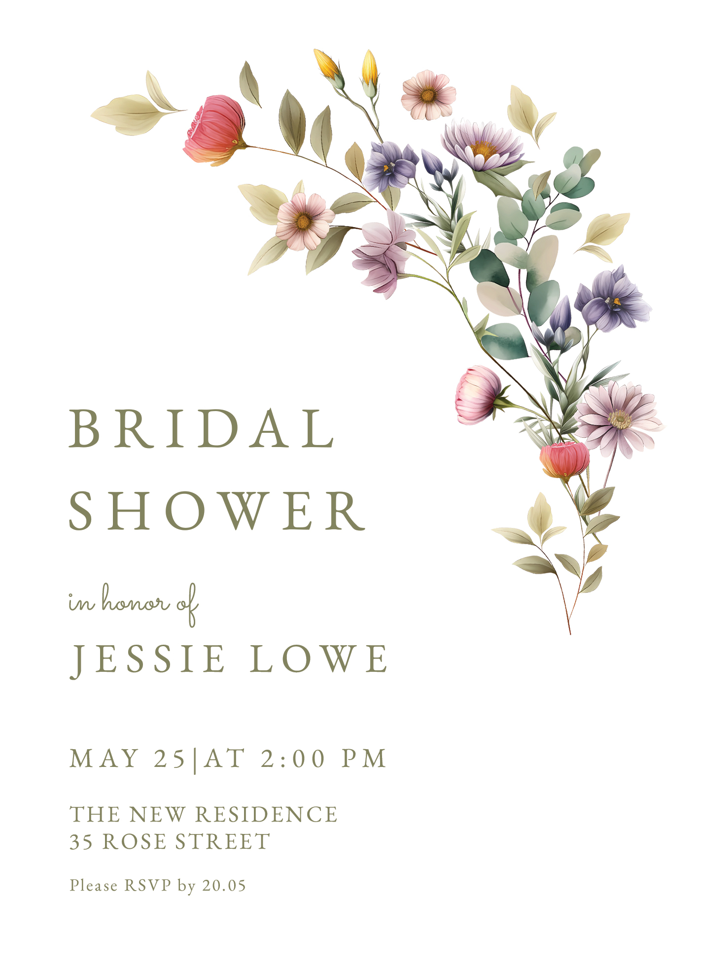 Spring Wedding Bridal Shower Invitation Free Google Docs Template